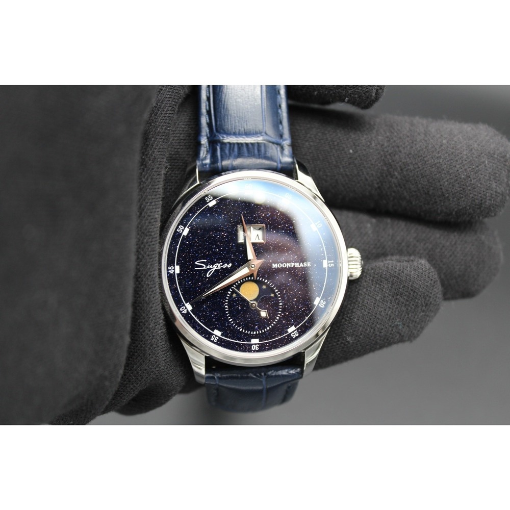 Sugess‎ Moonphase Automatic Big Date Aventurine Dial